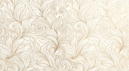 Fototapeta premium Elegant floral damask pattern with intricate swirls and leaves