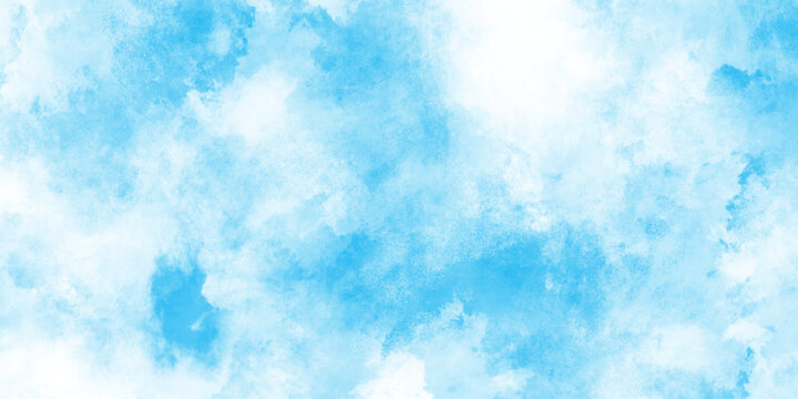 Abstract blue watercolor background in light tones, abstract blue sky watercolor texture illustration art  blue color texture background, light sky blue shades watercolor background.