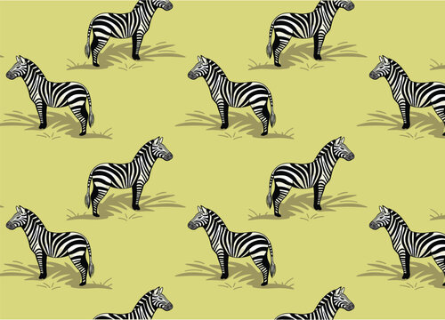 Zebra repeat pattern design with vector illustration in a scalable seamless print