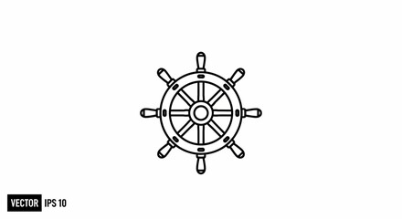 Nautical Ship's Wheel Vector Icon © sardi
