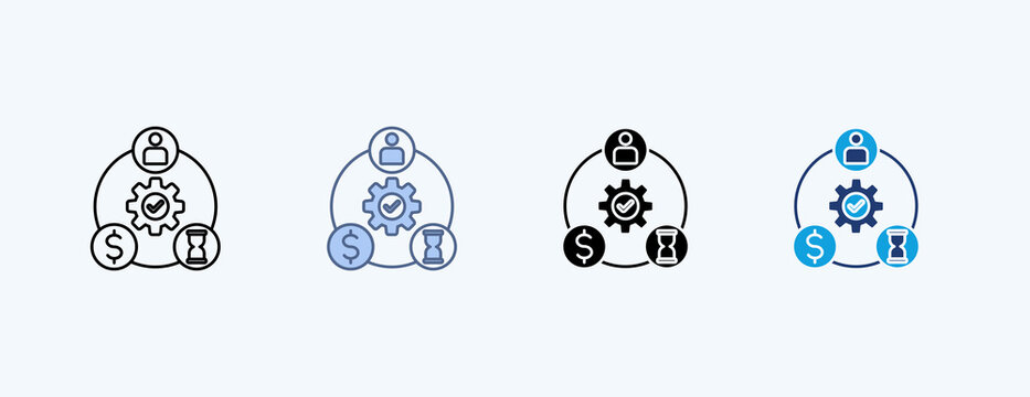 Resources Multiple Icon Illustration Vector