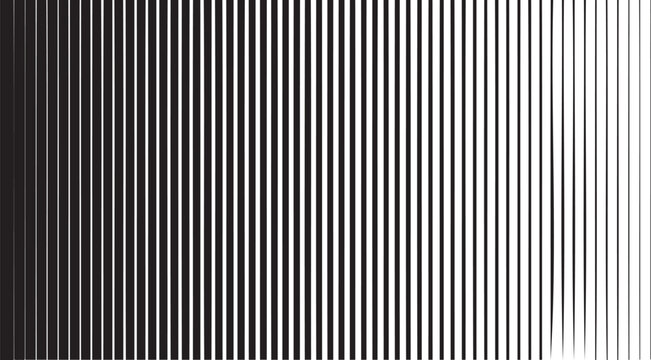 Abstract vector illustration featuring a modern monochrome pattern of vertical parallel lines with a smooth gradient transition from black white