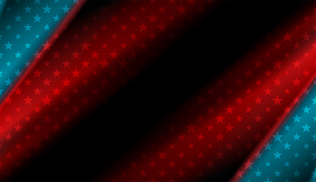 Smooth concept elegant diagonal stripes USA flag abstract background. Corporate American red blue flag vector design