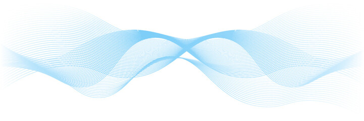 Fototapeta premium Abstract horizontal glowing blue line wave background