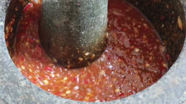 Make the seafood dipping sauce in a container.