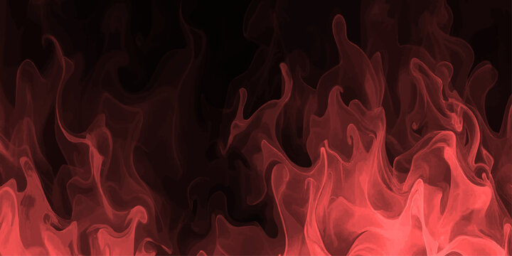 An abstract texture of fiery hot orange and red flames burning bright against a black background, capturing the intense heat and energy of a blazing inferno smoke