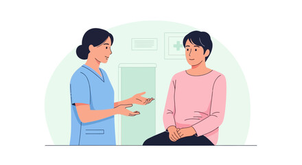 Fototapeta premium Doctor consults patient in clinic, discussing health and treatment options