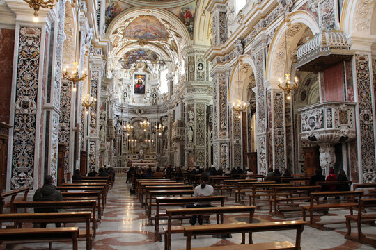 baroque church in palermo in sicily in italy 