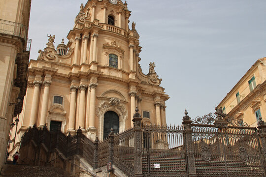 baroque church (st george cathedral) in ragusa in sicily in italy 