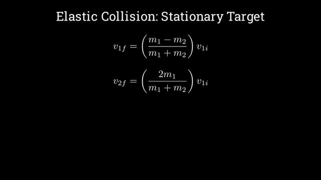 Elastic Collision where the second object is initially at rest