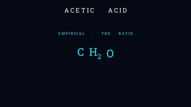 Empirical, molecular and structural formulas of acetic acid