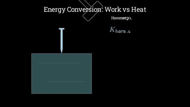 Energy conversion during hammering a nail