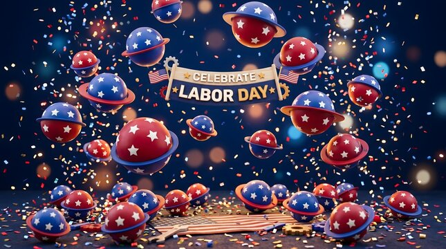 Labor day background with labor balls