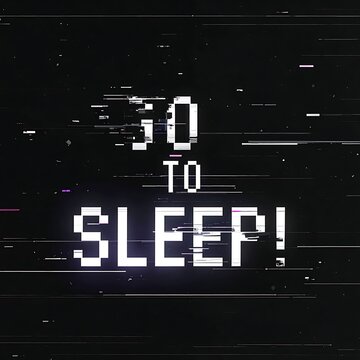 A black screen with white pixelated text