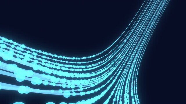Abstract Technology Background with rising Digital Data Flow Network and Futuristic Light Connections