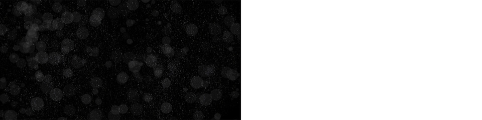 Subtle white floating dust specks and soft bokeh spots over transparent grid for realistic overlay composition. © MatStudio