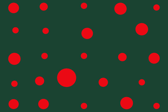 Bold Red Circles Dark Green Pattern
