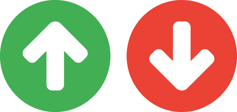 Green up and red down arrow