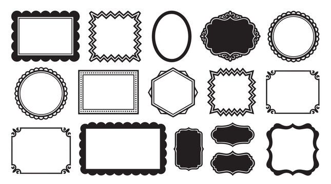 Decorative ornamental frames and border collection in vintage style with ornamental, decorative