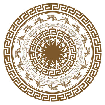 Vietnamese Dong Son bronze drum traditional vector pattern ornament