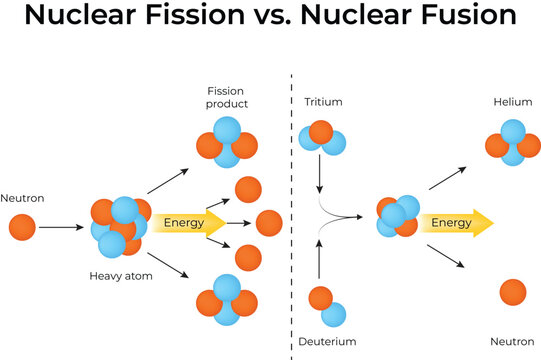 Nuclear Fission vs Nuclear Fission Design Vector