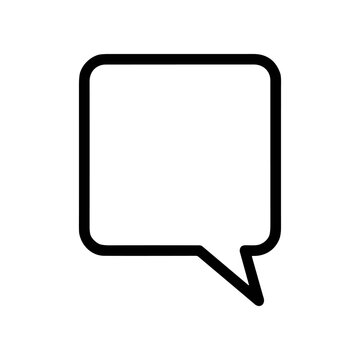 Black speech bubble icon outline.