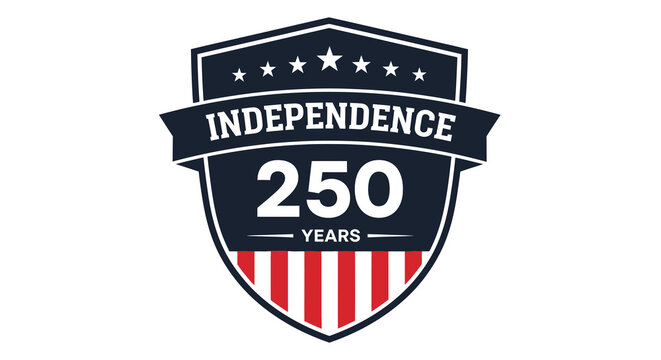 Shield shaped Emblem With Stars And Stripes Vector Illustration