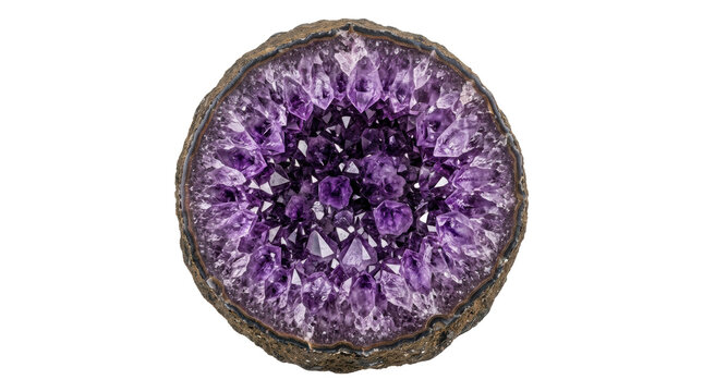 Close-up microscopic view of purple, multicellular spherical structure with granular texture and radial symmetry