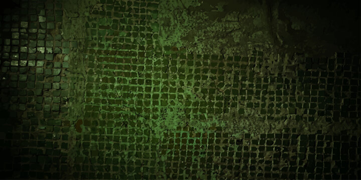 An abstract futuristic technology wallpaper featuring a green and black digital binary code pattern on a grunge matrix background design