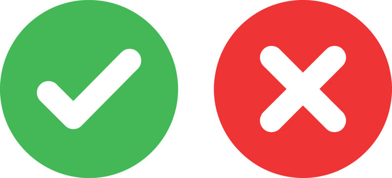 Check mark and cross mark icons