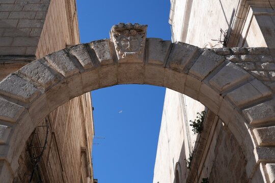 Modugno town in Italy. Street view of city in Apulia region of Southern Italy.