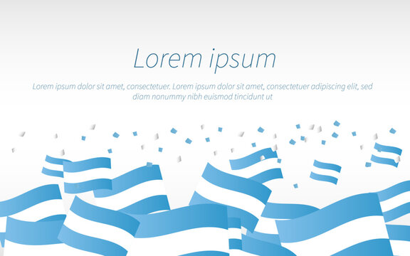 Template fondo blanco con papelitos celestes y blancos mundial argentina muchas banderas
