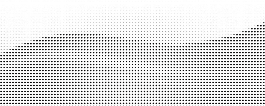 Abstract Black and White Halftone Dot Texture With Retro Pop Art Screen Print Effect