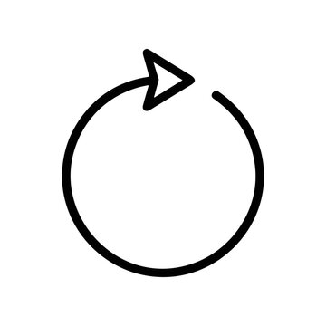 Black Circular Arrow Icon Symbol.