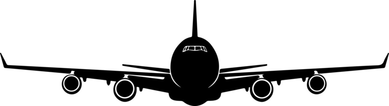 Vector commercial airplane, airplane illustration of a large jet plane, aircraft, aircraft silhouette