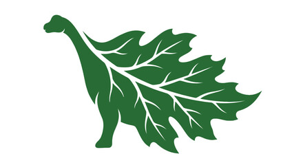 Dinosaur shaped leaf silhouette on a white background © jamila