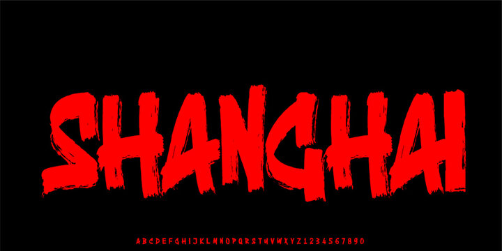 Distressed Grunge Font. Horror Comic Brush Font. Cartoon Graffiti Font. Display Playful font. Creative Hand Drawn Alphabet. Street Art Fashion Designs vector illustration