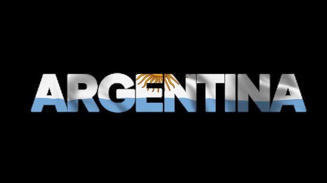 Animated text featuring Argentina, with an Argentine flag effect. A country that produces world-class football players. Perfect for celebrating the 2026 World Cup.
