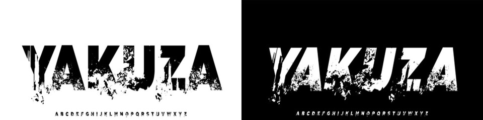 Bold rough vector font with texture. Vector bold font for headings, flyer, greeting cards, product packaging, book cover, printed quotes, logotype, apparel design, album covers, etc. © siti