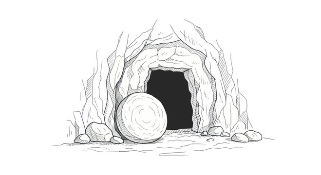 Empty Tomb of Jesus Christ Sketch.