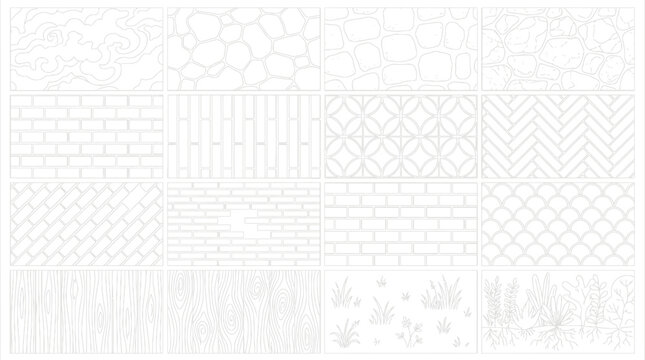 Landscape Architecture CAD Hatch Pattern Set Grass Water Stone Wall Texture Elements Collection