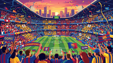 Soccer Stadium Crowd Celebration Event. © Risqi
