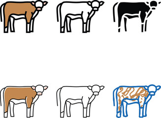 Fototapeta premium calf minimal domestic animal color icon vector. calf domestic animal sign. isolated symbol