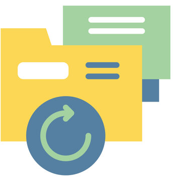 renew refresh reboot data file storage folder flat style icon