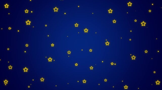 stars neon light glowing on night sky twinkle animation, kids lullaby and nursery rhyme social media motion background