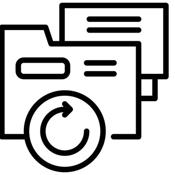 renew refresh reboot data file storage folder simple line icon