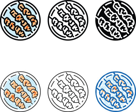 souvlaki chicken dish color icon vector. souvlaki chicken dish sign. isolated concepts symbol