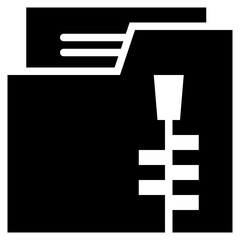 compress zip file data folder solid glyph icon © nakedcm