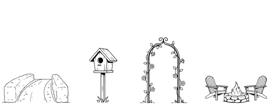 Whimsical Garden Scene With Adorable Elements