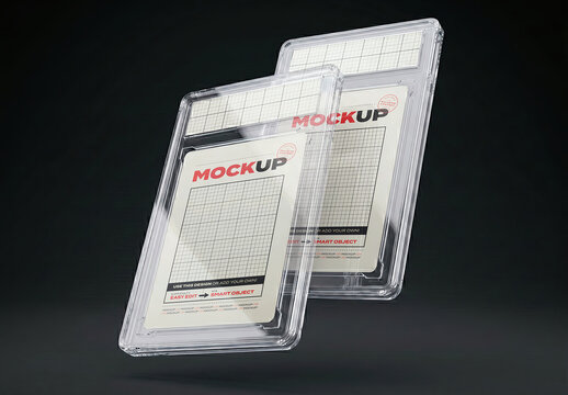 Card Cases Floating with Description Mockup